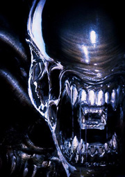 Closeup of Alien fangs from the movie ALIEN.